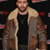 Aaron Taylor-Johnson Comic Con Shearling Leather Jacket