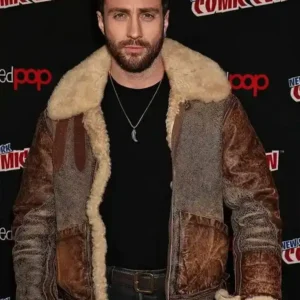 Aaron Taylor-Johnson Comic Con Shearling Leather Jacket