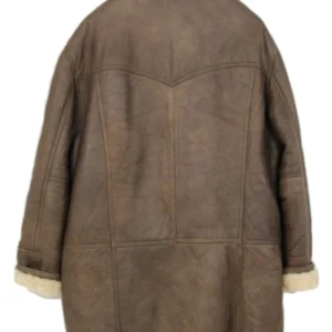 Anthony Shearling Buttoned Closure Brown Coat For Sale