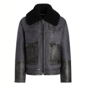 Shop Bellagio Leather Shearling Jacket