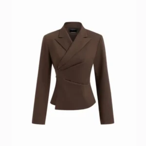 Buttoned Wrap Blazer with Tie Back