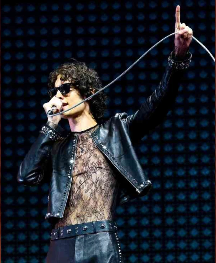 Buy Coachella 2026 Sombr Studded Leather Jacket