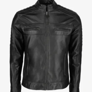 Buy Mens Black Cafe Racer Leather Jacket