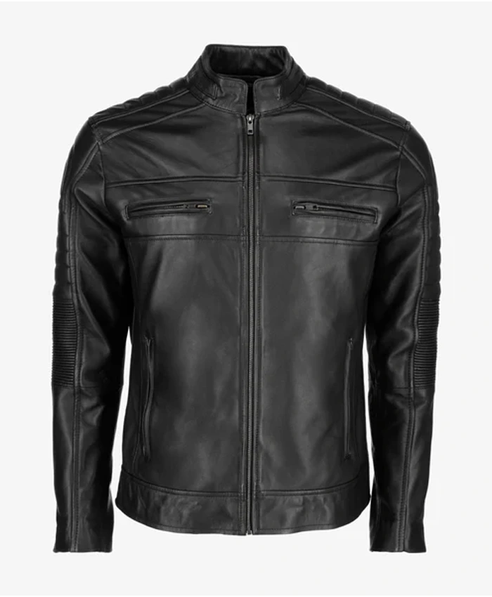 Buy Mens Black Cafe Racer Leather Jacket