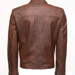 Buy Men’s Tone Brown Cafe Racer Leather Jacket