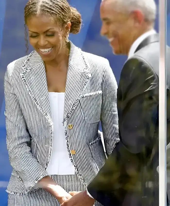 Buy Michelle Obama White and Grey Jacket Blazer
