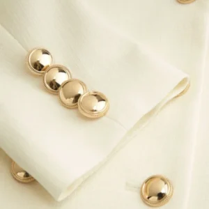 Buy Premium White Tailored Double-Breasted Waist Blazer