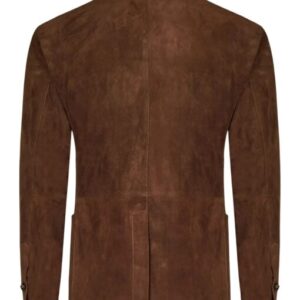 Buy Tobacco Brown Suede Double-Breasted Blazer