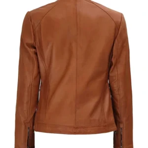 Buy Women Stylish Brown Biker Leather Jacket