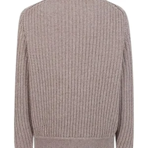 Buy Women’s Taupe Suede Jacket with Knitted Sleeves