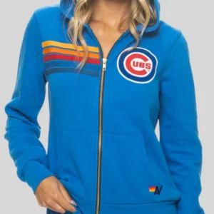 Chicago Cubs 2026 Aviator Nation X MLB Zip Blue Hoodie