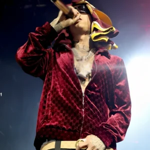 Coachella 2026 Central Cee Red Velvet Jacket Shop Now