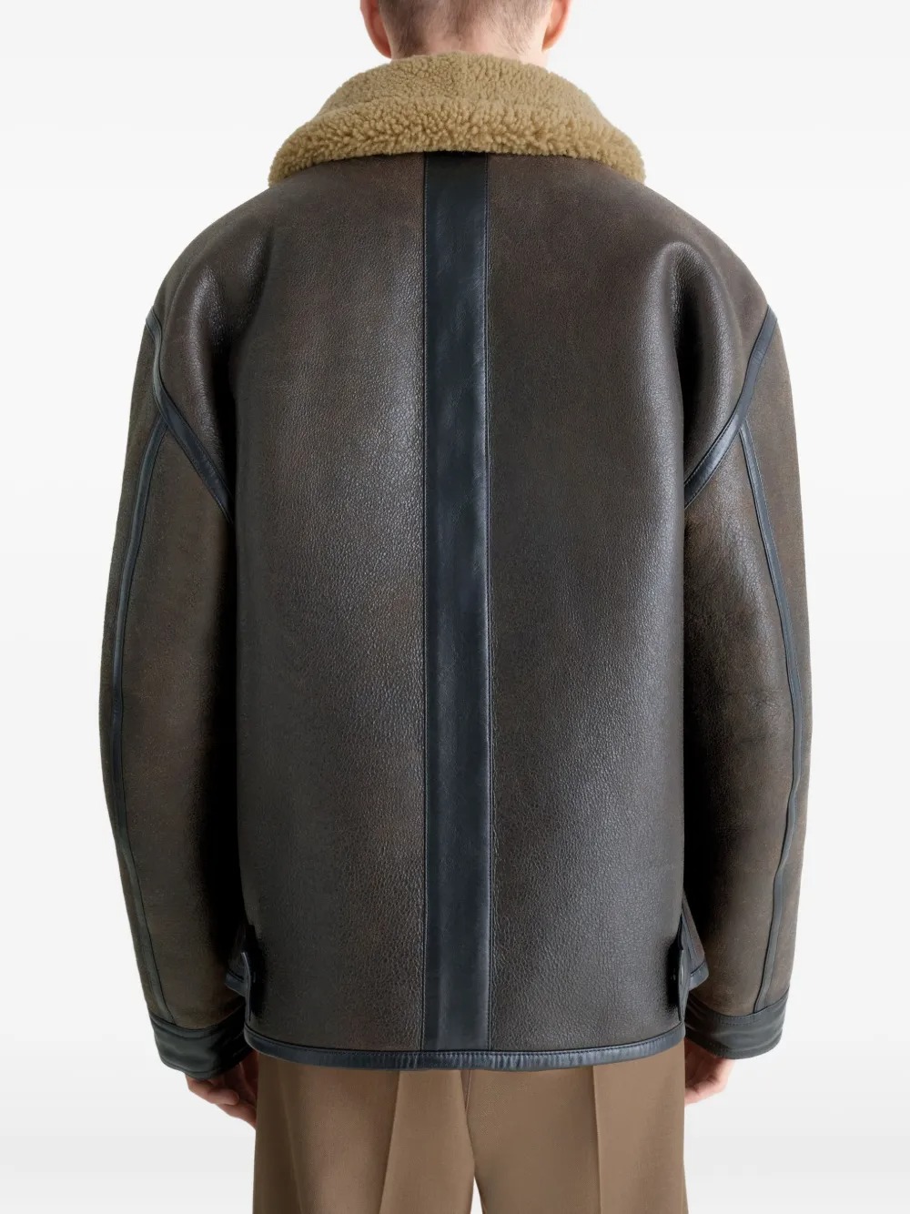 Dark Brown Lambskin shearling Fur Jacket - Image 2