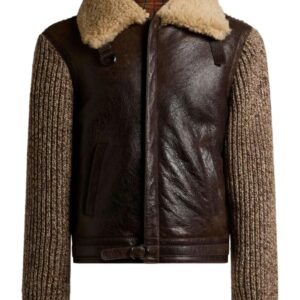 Dark Brown Shearling Leather Jacket