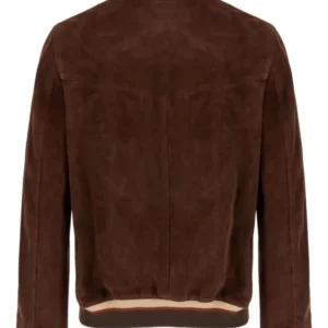 Dark Brown Suede Zip-Fastening Jacket Buy Now