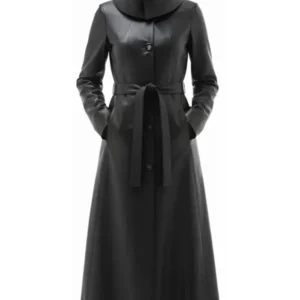 Erica Black Genuine Women’s Leather Long Coat