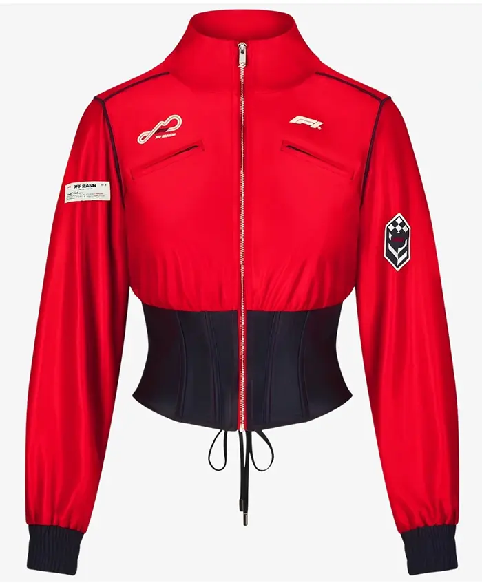 F1 Red Cropped Track Jacket