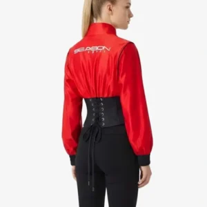 Get F1 Red Cropped Track Jacket
