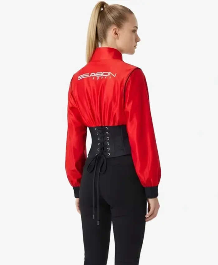 Get F1 Red Cropped Track Jacket