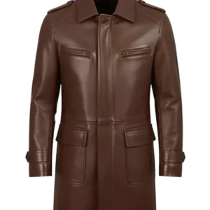 Joseph Mens Lambskin Brown Leather Coat