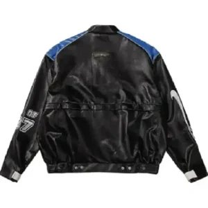 K-Pops 2026 Movie Black and Blue Leather Jacket For Sale