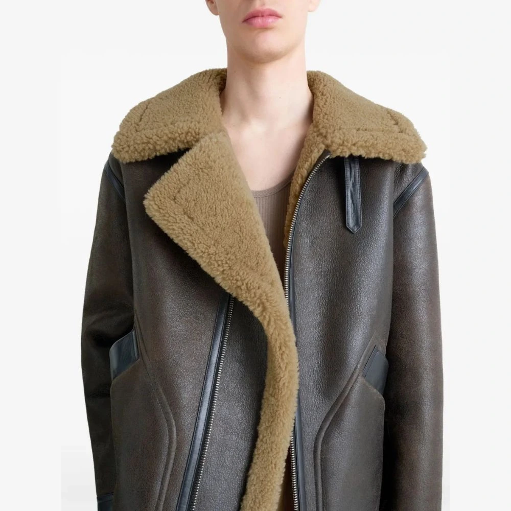 Brown LEMAIRE Jacket Shearling-Trim - Image 3