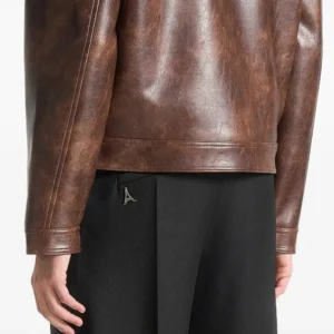 Laurent Brown Vintage Leather Jacket Shop Now