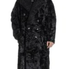 Men’s Karakul Lamb Fur Double Breasted Trench Coat