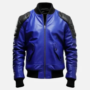 Men’s Modern Blue and Black Flight Jacket