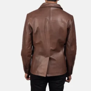 Men’s Mr. Bailey Brown Leather Peacoat Jacket Shop Now