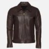 Men’s Vintage Old English Brown Leather Jacket
