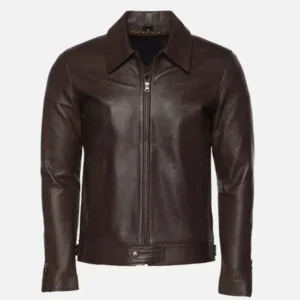 Men’s Vintage Old English Brown Leather Jacket