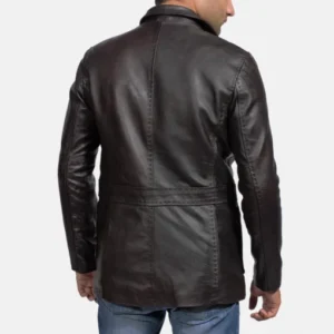 Men’s Wine Black Leather Blazer Jacket Shop Now