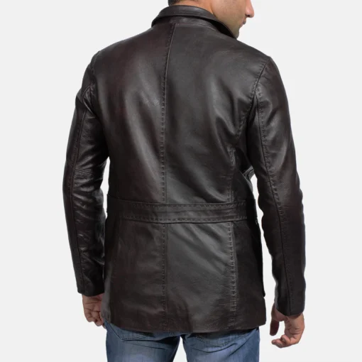 Men’s Wine Black Leather Blazer Jacket Shop Now