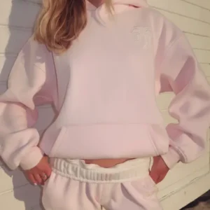 Pink Palm Puff Lacy Hoodie for sale