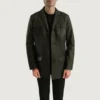 Ray Cutler Designer Green Leather Blazer Jacket