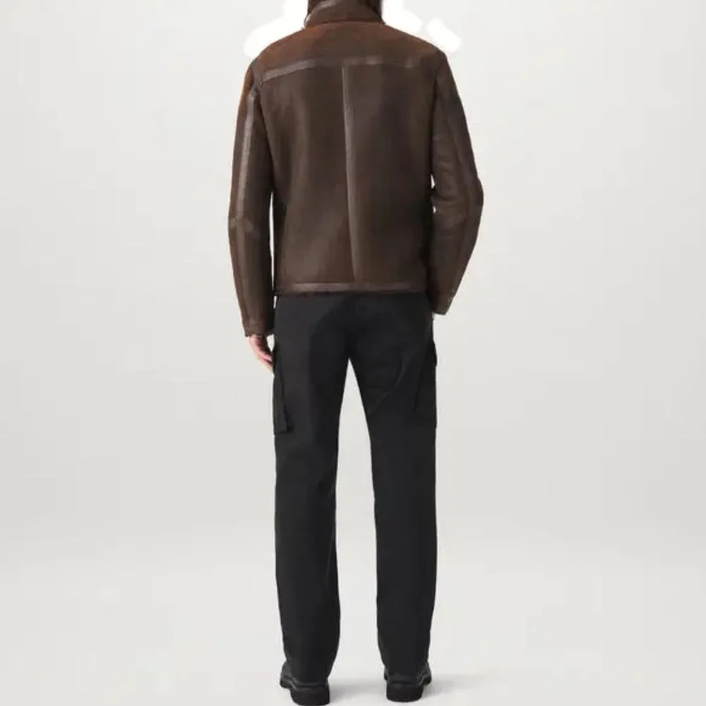 Roughout Shearling Lightweight Leather Jacket - Image 2