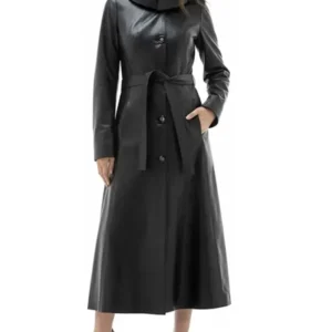 Shop Erica Black Genuine Women’s Leather Long Coat
