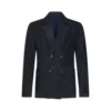 Tobacco Blue Suede Double-Breasted Blazer