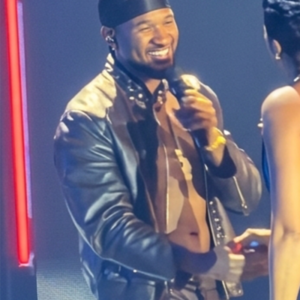 Usher Concert Black Real Leather Jacket