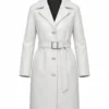 White Leather Trench Coat