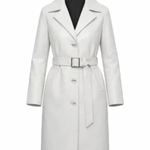 White Leather Trench Coat