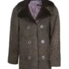 Women Mink Collar Fur Persian Astrakhan Lamb Coat