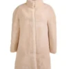 Womens Cream Sheared Beaver Fur Coat