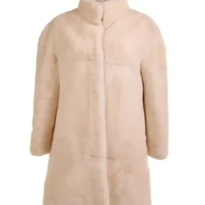 Womens Cream Sheared Beaver Fur Coat
