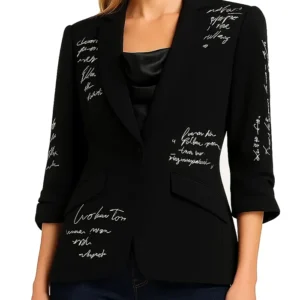 Women’s Printed Black Blazer