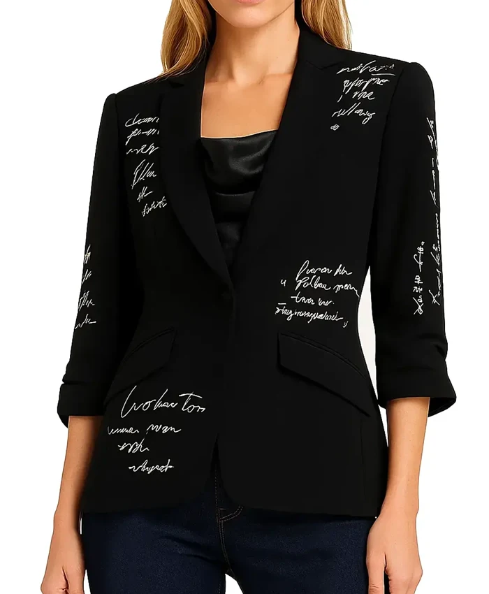 Women’s Printed Black Blazer