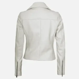Women’s White Moto Leather Jacket Buy Now