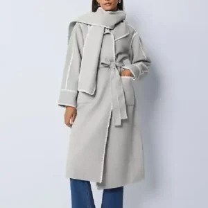 buy The Today Show 2026 Sheinelle Jones Grey Scarf Coat