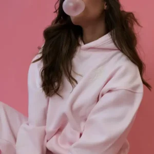 buy now Pink Palm Puff Lacy Hoodie
